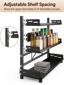 1 pieza Estante para condimentos sin taladro, estante multifuncional de almacenamiento de utensilios de cocina con soporte para palillos y cuchillos, accesorios de cocina, estante de almacenamiento de cocina - Multicolor - Ver 12