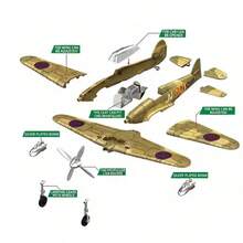 1/35比例塑膠模型組裝套件 F4U飛機積木 美國P-51 Mustang飛機 英國Spitfire飛機玩具 - 彩色 - 查看 9