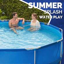 Above Ground Swimming Pool,Outdoor Steel Frame Round Pool,Easy Set - Blue - View 8