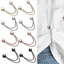 5pcs Multifunctional Magnetic Clips, New Strong Magnetic Scarf Clips With Chain, Shirt Clips, Fashion Accessories, Used For Tightening T-Shirt Hem, Collar And Pants Leg, Halloween Decoration - Random Style - View 2