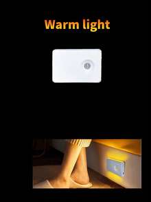 1/2pcs Smart Motion Sensor LED Night Light, Dual-Sided Glowing Design, Cabinet Light, Sensor Light, Warm Light/RGB Color Optional, Dimmable Ambient Light, Suitable For Gaming Area, Bedroom, Bathroom, Kitchen, Bedroom Decor, Room Decor, Battery Capacity: 300mAh - Double-sided Sensor Light - View 13
