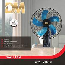 D&M DM-V1810 18-Inch Multifunctional Wall Fan Set, With Smart Remote Control, Three Speed Levels, Quiet And Durable, Wide Air Diffusion Angle, Ideal For Homes And Offices. - US A Type Plug(110-127V) - View 4