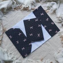 Black Base Pink Bow & Polka Dot Fabric Book Sleeve, Reusable Cloth Notebook Cover, Fits A5 & A6 Journals, Decorative Planner Protector,Back To School - Sets - View 8