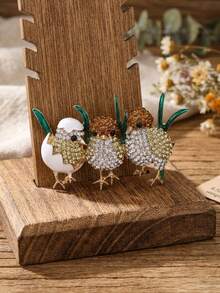 Stylish Rhinestone Rooster Brooches For Women Enamel Animal Ducks Birds Pins Banquet Jewelry Clothing Accessories/Friends Gathering Badges New Gifts - Animal - View 13
