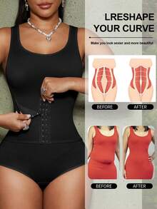 1pc Women Seamless Shapewear, Tummy Control, Butt Lifting, Body Shaper - Black - View 3
