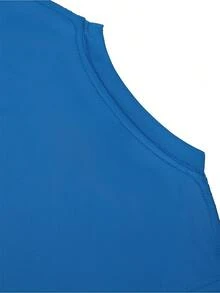 1 pieza Camiseta de niño con gráfico humorístico de Brother Pit Team Racing, popular para cumpleaños y fiestas familiares, estilo urbano. - azul real - Ver 3