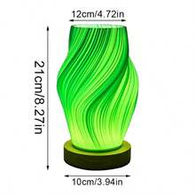 極簡創意3D列印LED檯燈，3色溫可調/柔光/USB供電/按鈕開關/木製底座，適用於臥室/客廳/書桌照明/送禮等 - 小微風檯燈 - 查看 11