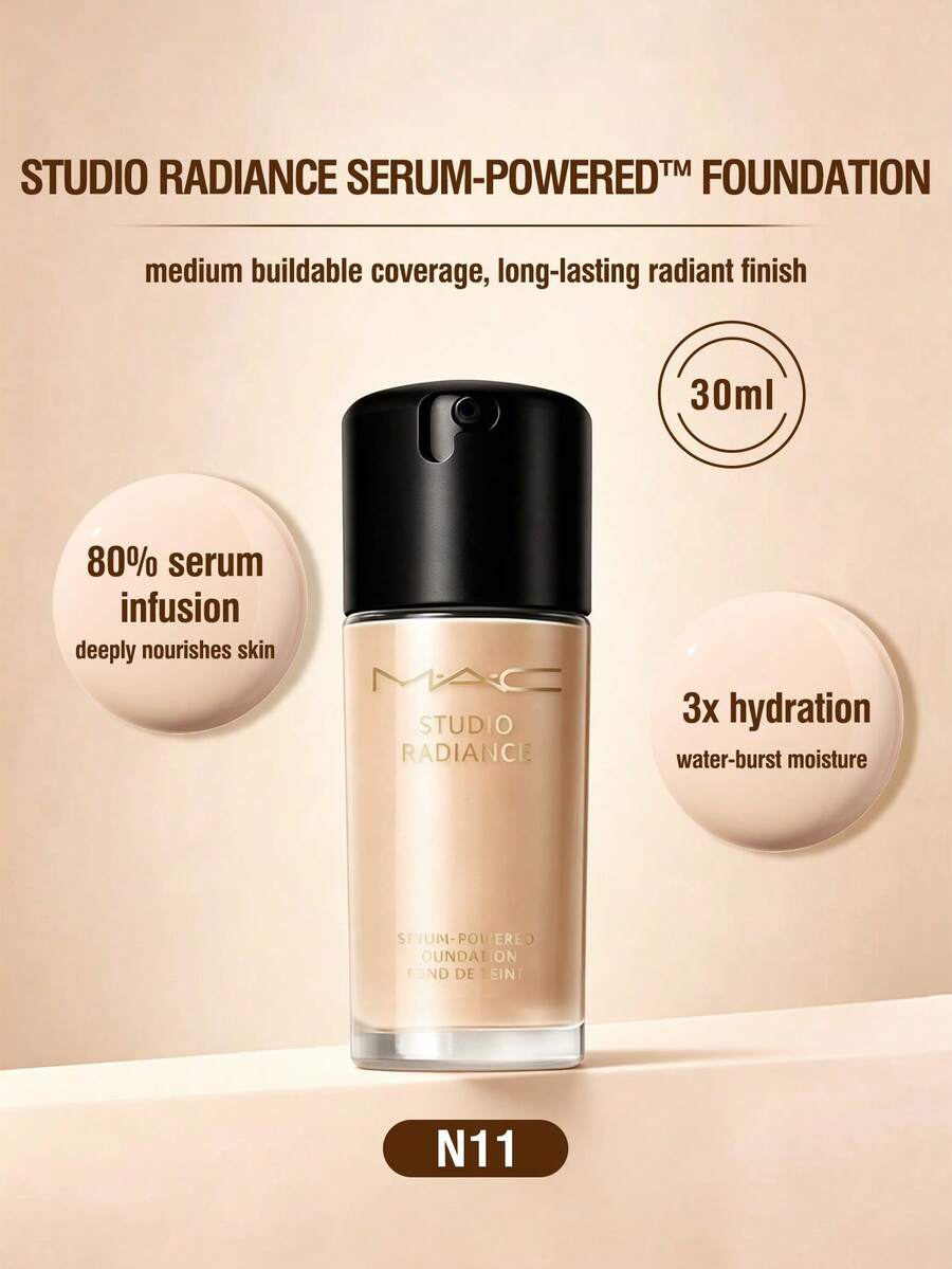 MAC Studio Radiance Serum-POWERED™ FOUNDATION-N11-1 FL OZ.LIQ/ 30 MLe - N11 - 查看 1