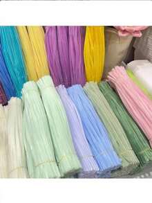 200/450pcs Multi-Color Thick Chenille Stems, Large Capacity Colorful Fuzzy Sticks, 9 Colors, Suitable For DIY Crafts And Art Projects, Plush Stems, Suitable For Valentine's Day, Mother's Day And Easter Decorations - Mixed Colors 50pcs - View 1