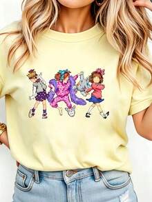 Junie B Teacher Shirt Junie B Jones Kindergarten Teacher T-Shirt Teacher Life T-Shirt Teacher Gift Women Round Neck Printed Camisa Pink - 黃色 - 查看 7