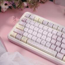 Pixel Meow 可愛粉色 PBT 高美感貓頭造型 5 面昇華印 MOA 機械鍵盤鍵帽 - 查看 6