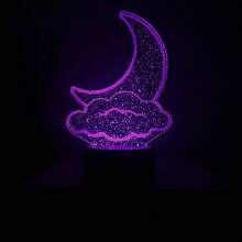 1PC 3D Creative Moon & Star Night Light, Sleep Lamp, Touch Control Adjustable Color, Birthday & Holiday Gift For Loved Ones - Multicolor - View 5