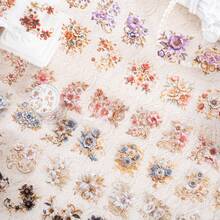 Beautiful Day PET Tape Baroque Floral Series Vintage Floral Die-Cut Scrapbook Material Stickers Loop Stickers PET Material Waterproof Durable Suitable For Decorating Scrapbooks Cups Phone Cases Laptops All Very Good Choices - B - View 3