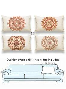 4pcs,Decorative Throw Pillow Covers,Mandala Pattern Cushion Covers,Polyester Fiber Cushion Covers,Hidden Zipper Closure,Machine Washable,Simple Fashion Line Pattern,Home Decorative Throw Pillow Covers,Sofa Living Room Bedroom Throw Pillow Covers,No Pillow Insert - Multicolor - View 11