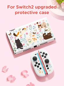 New Switch 2 (2025) Game Console Accessories, Cartoon Kitten Floral Pattern Switch Protective Case, Compatible With Switch 2/Switch NS/Switch OLED/Lite, Suitable For Switch 2/Switch Game Console Accessories, Full Set, Storage Bag, Card-Insertable Dock, Switch Protective Case, Best Gift For Switch Players - Multicolor - View 7