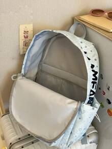 New Star Pattern Japanese & Korean Style Versatile Fashion Minimalist Casual Travel Backpack, Large Capacity Multi-Functional Couple Backpack (Without Pendant) - Multicolor - View 6