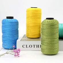 1PC Polyester Yarn 220Metre Knitted Crochet Cords For DIY Handbag Basket Purse Hat Trapillo Nylon Thread Round Rope - A - View 6