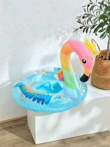 亮片皇冠天鵝卡通充氣游泳圈,適合兒童幼兒男女童,水上遊戲尿布圈,室內外水上樂園泳池海灘裝備 - 彩色 - 查看 7