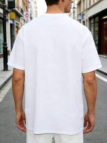 Men's Casual Style T-Shirt, With Floral Designs And The Text "You", Suitable For Wearing In Spring And Summer, Is A Perfect Gift For Friends And Family. - White - View 4