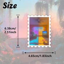36pcs Holographic Rainbow Glitch Room Stickers Pack | Aesthetic Y2K Vaporwave Retro Bedroom Interior Scene Graphics | Vinyl For Journaling & Scrapbooking - Rectangle - View 4