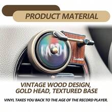 Record Player Shaped Car Air Vent Aromatherapy Diffuser, Includes 6pcs Replacement Scent Pads, Car Interior Accessory, Elegant Car Air Freshener Decor - Multicolor - View 10
