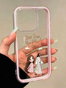 Jesus Painted Hole Minimalist 2-In-1 Blush Pink Frame Shockproof Thickened Phone Protective Case Compatible With Ip 17 Ip 17pro Ip 17promax IP16/11/16pro/16plus/16promax/16e/15Promax/13/14/12/XS/XRip15PROMAX Protective Shell Iphone16 XR /7/8 /Iphone16PROMAX/Iphone15Promax/12PROMAX/13PROMAX/14PROMAX 13 11 12p14 Women P11 Soft Shell P12 Shockproof XS.XR Phone Case Outer Shell Protective Cover - Multicolor - View 1