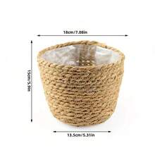1/2/3pcs Nordic Style Natural Seagrass Woven Planter Baskets, Versatile Plant Pot Holders, Home Decor Flower Vases (Actual Size May Vary Slightly) - Multicolor - View 11
