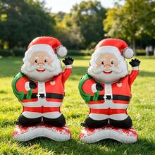 Standing Base Fat Backpack Santa Claus Balloon Christmas Decoration New Year Party Decor - Multicolor - View 4