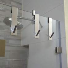 Stainless Steel Towel Hook, Shower Door Hook, Extended Length. No Drilling Or Adhesive Required. Perfect For Hanging Towels, Bathrobes, Clothes, And More. Ideal For Use In Bathrooms, Hotels, And Dormitories. A Great Gift Choice For Women. - Multicolor - View 2