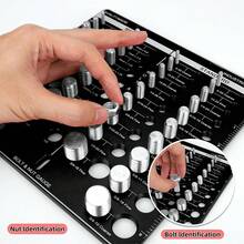 High Quality 42 Nut And Bolt Thread Checker, Bolt Sizes And Thread Gauges, 19 Standard Sizes And 15 Metric Sizes And 8 Drill Gauges Bolt And Nut Identification Gauge With 6 Inch And 15 Cm Rulers Red - Black - View 5
