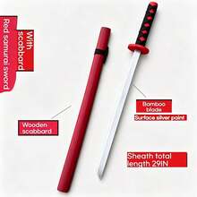 1PC Solid Wood Samurai Sword Model Toy Furniture Decor Ornament 55CM Decorative Prop Suitable For Teen Party Costume Toy Performance Prop Birthday Gift Holiday Gift Perfect Gift Present Toy - Multicolor - View 4