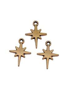 40pcs 15x11mm Starburst Star Charms Pendant For DIY Jewelry Making Necklace Keychain Phone Chain Bracelet Making Accessories Handmade Craft - Starlight - View 10