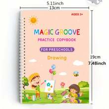 4pcs Children's Grooved Calligraphy Practice Books For Hard Pen Writing - Multicolor - View 4