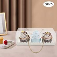 60 Pcs Clear Cake Box Rectangle Cupcake Box Small Packaging Boxes With 60pcs - Clear - View 1