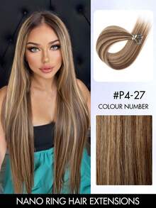 12-22 Inch Nano Ring Hair Extensions, 100% Human Hair, Natural Black, Silky Straight, Remy Human Hair, Micro Nano Ring Hair Weft, Women Nano Ring Hair Extensions - Multicolor - View 54