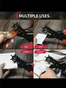Heavy Duty Leather Punch Pliers With Powerful Grip Design, Unisex, Durable Material, Easy To Use, Quick To Learn, Professional Tool For Handmade Leather Goods, Leather Crafting Accessory, Ideal For Crafters, Suitable For Gift Or Personal Use - Red - View 10