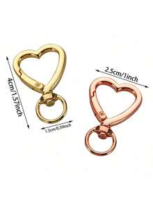8/15pcs Heart-Shaped Keychain Clips With Spring Hooks, DIY Keychains, Suitable For Key Bags, Backpacks, Luggage Tags, Wallets And Handbag Accessories - One Size Fits All - View 3