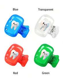 Clip pentru periuță de dinți cu model de dinte zâmbitor, set combinat portabil cu husă protectoare pentru periuță de dinți de casă, husă pentru periuță de dinți cu model de dinte, cutie de depozitare pentru periuță de dinți de călătorie, clip portabil protector pentru capul periuței de dinți, clip de depozitare pentru periuță de dinți, husă protectoare anti-praf pentru periuță de dinți pentru casă și călătorii, potrivită pentru uz familial și călătorii, clip de depozitare pentru periuță de dinți de călătorie, protejează curățenia periuței de dinți și îngrijește-ți sănătatea orală - Multicolor - Vizualizare 9