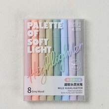 1/8pcs Soft Tip Glow Highlighters, Soft Light Marker Pens, Axe-Shaped Soft Tip Ideal For Highlighting, Note Marking, Journal Decoration, Casual Doodling, Daily Study, Office Work And Handmade DIY Creation, Back To School - Sets - View 11