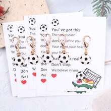 5pcs/10pcs Soccer Keychain Set, Includes Thank You Theme Pocket Hug Tokens, Pocket Hug Gift Bags. Suitable For Soccer Celebration Season, Soccer Theme Party Supplies, Game Viewing Party, Fan Gifts, Summer Outdoor, International Soccer Events, Friendship Gifts, Brother's Birthday And More Party Keychain Set. Give To Your Brother, Friend, Teammate And Family. - Multicolor - View 7