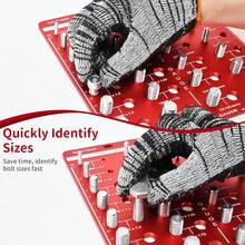 High Quality 28-In-1 Nut And Bolt Thread Checker, Thread Checker, Wall Mount Metric And SAE Thread Identification Gauge, Precision Bolt Thread Checker Tool With 14 Metric And 14 Imperial Sizes (Go/No Go Design) - 36 Gauges - View 4