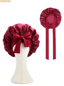 CONFLASS 1/2/4/5pcs Women Sleeping Cap, Elastic Satin Colorful Sleeping Hat For Casual Home Hair Care,Holiday,Festival - A - View 15