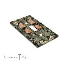 1 Stück William Morris Blumen-Gänseblümchen Vintage Kunst Schalterplatte | Lichtschalter Abdeckung dekoratives Wandpaneel moderne Kunst Achatstein Aquarell Goldlinie geeignet für Badezimmer Zuhause Wohnzimmer Dekoration, 2D flacher Muster kompatibel mit Einzel-/Doppelkippschalter, Steckdose, Dekorationsschalter, rechteckig/rund, batteriefrei, Wanddekoration, kabellos, passt auf Standard-Schalter, Lichtschalter Abdeckung Dekoration, Wanddekoration Badezimmer/Schlafzimmer/Wohnzimmer/Küche universell mit Schraubenzubehör - A - Übersicht 2