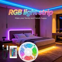 RGB LED Light Strip With 24-Key Remote Control, USB Powered, Easy Installation. Suitable For Indoor Room Decoration, Christmas, Halloween, Cabinet, TV, Wall, Stairs, Decorative LED Lights - 24-key RGB Light Strip - View 1