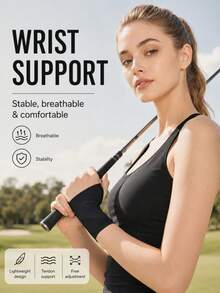 GOLOVEJOY 1pc Adjustable Wrist Support Wrap, Breathable Lightweight Thumb Hole Wristband For Golf, Fitness, Tennis & Daily Use - Multicolor - View 7