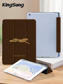 Kingsung 豹紋平板保護殼，相容 iPad Air 8(M4)2026(11/13 吋)、9.7/10.2/10.5/10.9/12.9/Pro 11、第 10 代，相容 Galaxy Tab S6 Lite 10.4 吋，相容 Kindle Paperwhite 第 12 代 2024、Kindle(第 11 代)2022，柔軟防摔，智慧支架/自動喚醒/睡眠 - 彩色 - 查看 5