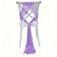 10 piezas de bandas de tul para boda, cinta decorativa para respaldo de silla, tela de queso rectangular, accesorios rústicos para fotografía, decoración elegante para cena de aniversario, fiesta de graduación, barbacoa, ceremonia y recepción - Púrpura malva - Ver 5