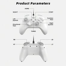 Kontroler Game Berkabel untuk Konsol P4, PC, Tanpa Lag, Tanpa Pemutusan Koneksi, Gamepad Getaran Ganda, Kompatibel dengan Switch, iOS, Android - View 12