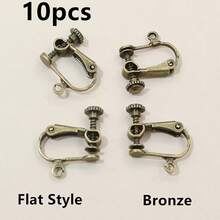 10pcs 15x13mm Brass Screw Ear Clip Earring Settings Rotate Pads Findings Base Blank Bezel For DIY Jewelry Making Supplies - Screw Earring Clips - View 11