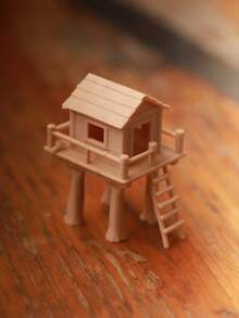 Casa del árbol en miniatura/Accesorios de terreno/Modelo de escena/Paisaje en miniatura//Terreno de escritorio/Accesorios de exhibición de modelos/Accesorios decorativos coleccionables - Casa del árbol pequeña - accesorios - juguetes - terreno - Ver 3